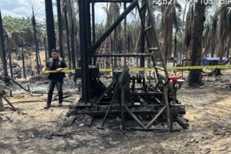 terbakarnya 11 sumur minyak ilegal