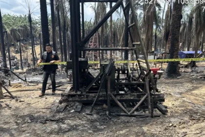 terbakarnya 11 sumur minyak ilegal